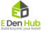 A brand logo with text of edenhub with build beyond your belief in best architecture firm in kannur